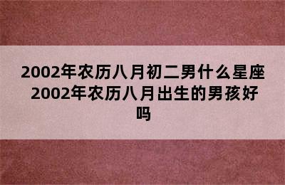 2002年农历八月初二男什么星座 2002年农历八月出生的男孩好吗